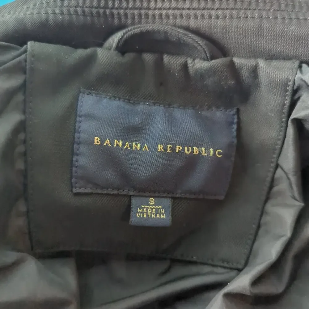 Banana Republic Men's Black Lightweight Harrington Jacket Full Zip Size S